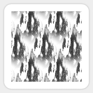 Gray Ikat Watercolor Batik Sticker